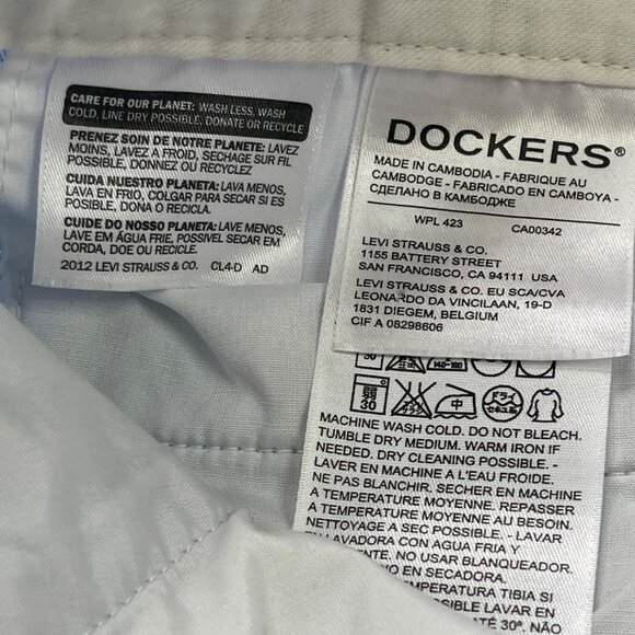 Dockers Chino Shorts Men's Size 44 All Over Surfboard Print Chambray 100% Cotton - Picture 7 of 11